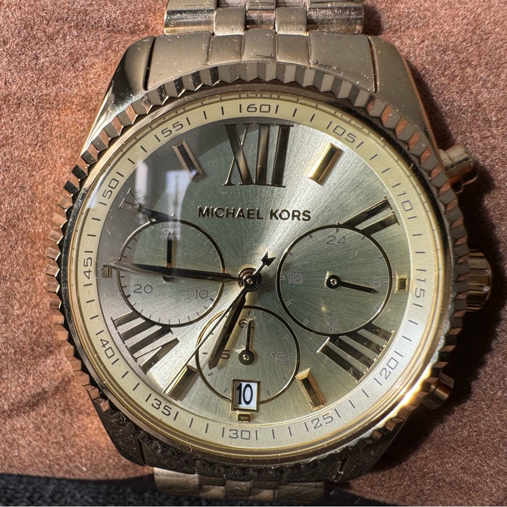 Authentic Michael Kors Gold Bracelet Oversized Watch